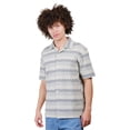 thumbnail image 4 of Brooklyn Cloth Men's Zig Zag Knit Camp Collar Shirt, Short Sleeve, Relaxed Fit, Aqua Gray, Medium, 4 of 4
