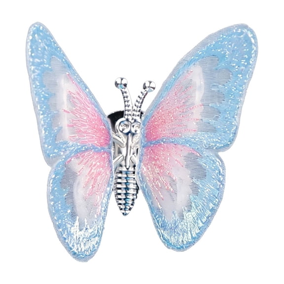 Solivara Wing Waving 3D Embroidery Butterfly Car Ornament Adhesive Interior Decoration Accessory For Women And Girls(Blue,3.54in)