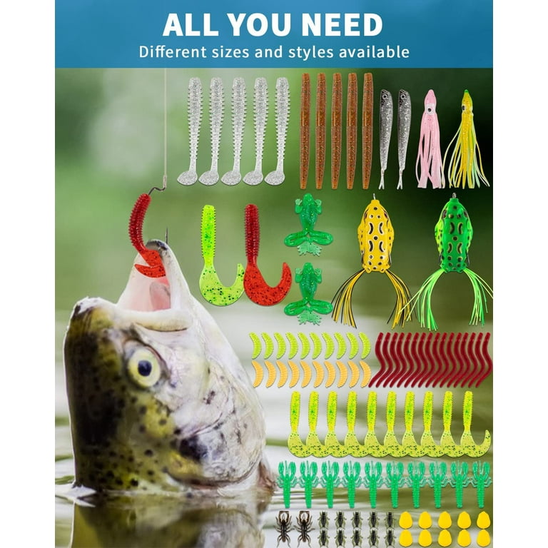 Premium Versatile Fishing Lures Kit - Diverse Tackle Box - Bass Trout  Salmon