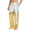 thumbnail image 2 of Uemuo White Ice Cream Pattern Men's Wide Leg Palazzo Lounge Pants with Pockets Light Weight Loose Comfy Casual Pajama Pants-X-Large, 2 of 9
