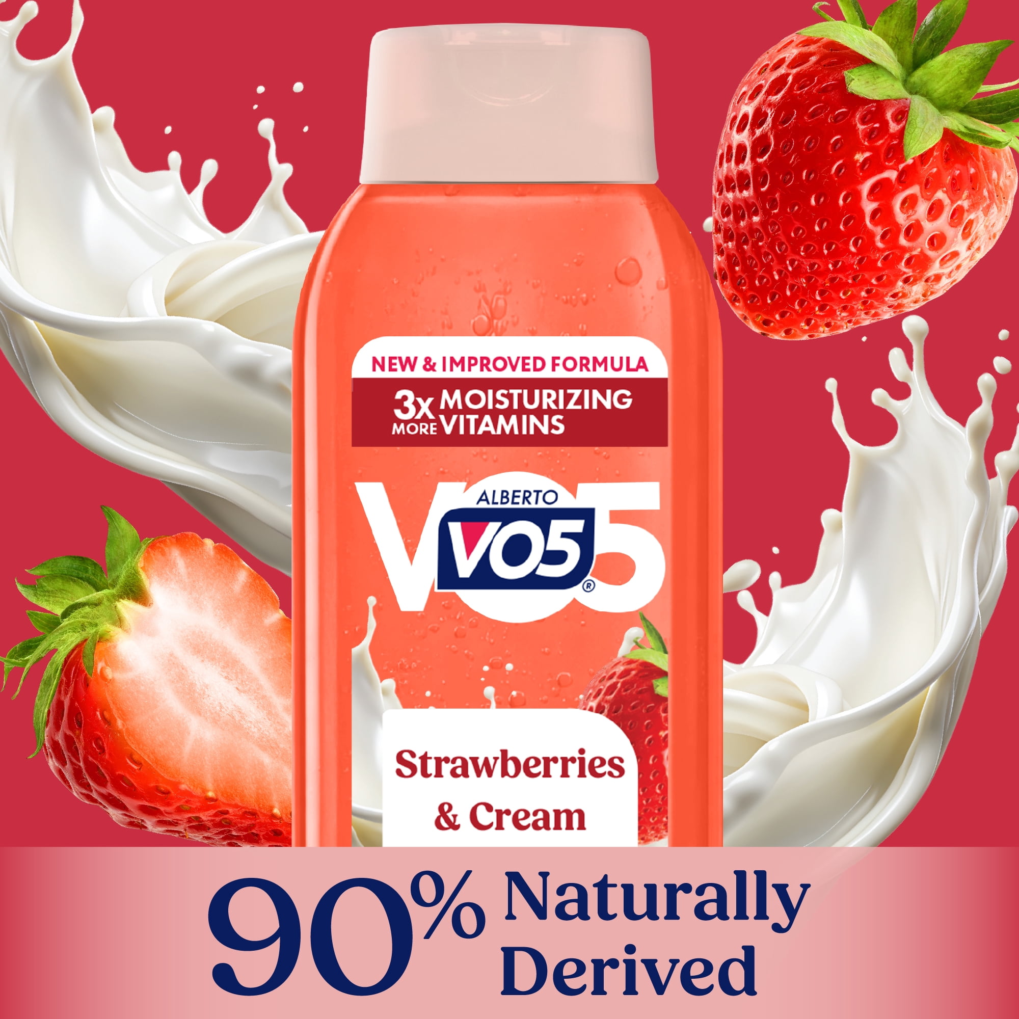 Alberto VO5 Strawberries & Cream Nourishing Shampoo with Soy Milk, Paraben Free, Vitamin-Enriched Formula for Soft, Healthy Hair