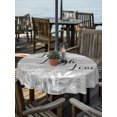 thumbnail image 2 of Outdoor Tablecloths with Umbrella Hole & Zipper, Grey Ombre Botanical Round Tablecloths 60 Inch, Farmhouse Shabby Vintage Leaves Waterproof Table Cloth, Patio/Pool/Picnic Table Covers, 2 of 8