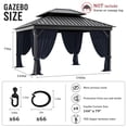 thumbnail image 2 of Pakunoda 12' X 6.5' Gazebo Universal Replacement Privacy 4-Panel Curtains, Waterproof Outdoor Curtains Navy Blue Sidewall with Zipper for Patio Garden Backyard 12' X 12' Gazebo, Curtain Only, 2 of 8