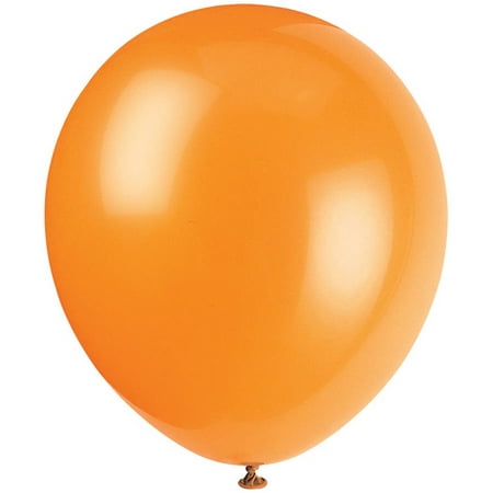 Latex Balloons, Orange, 12in, 10ct