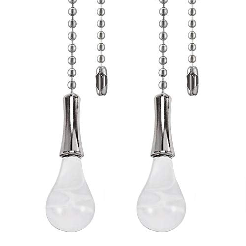 Ceiling Fan Pull Chain Ornaments 12 Inches Light Bulb Decorative Extension For Lamp 2 Pack Nickel Com Ceiling Fan Pull Chain Ornaments 12, Ceiling Fan Pull Chain Ornaments