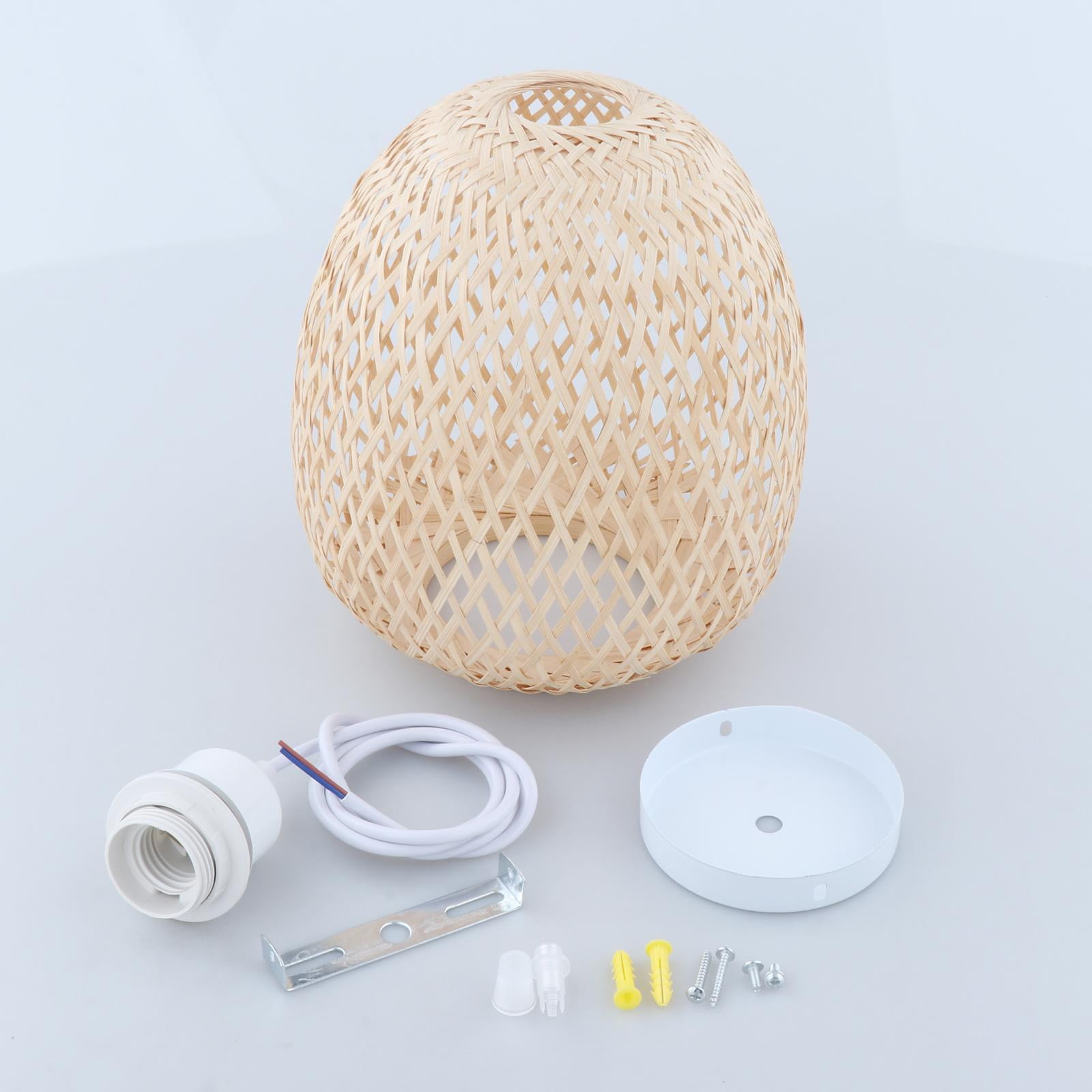 Bamboo Pendant Light Fixtures, Natural Material Bamboo Chandelier, Hand Woven Rattan Pendant Light for Kitchen Island, Living Room, Dining Room
