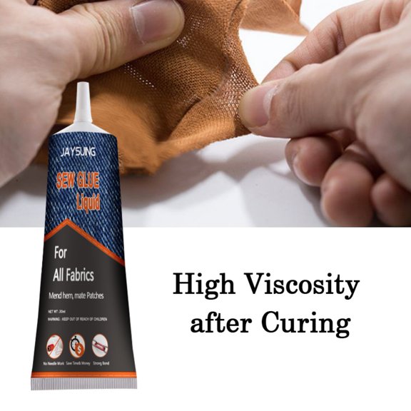 Fabric Adhesive Sew Glue Multifunctional Repair Glue Fast Curing No Irritation High Viscosity Strength Multi-Fabric Sew Glue For Clothes, Fabrics And Textiles