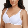 thumbnail image 3 of MELENECA Women's Plus Size Minimizer Underwire Full Coverage Unlined Seamless Cup Bras White 36E, 3 of 6