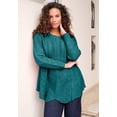thumbnail image 2 of Roaman's Women's Plus Size Scallop Hem Pointelle Sweater, 2 of 2