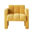 thumbnail image 5 of 31" Wide Chenille Accent Chair, Modern Boucle Upholstered Armchair with Backrest and Armrest, Single Sofa Chair with Solid Wood Frame, for Living Room/Reception/Bedroom, Yellow, 5 of 9