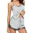 thumbnail image 6 of Aloohaidyvio loungewear sets,Womens Sleeveless Strap Nightwear Lace Trim Satin Cami Pajama Sets,Pajama under $5, 6 of 6