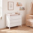 thumbnail image 2 of ELLEGHT 3-Drawer Dresser Changer, Changing Table, Nursery Dresser with Safety Belt, Guardrails & Changing Top for Baby Nursery in White, 2 of 8