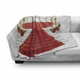 thumbnail image 3 of Theatre Soft Flannel Fleece Throw Blanket, Simplistic Design Round Stage with Stairs Concert on Plain Background Print, Cozy Plush for Indoor and Outdoor Use, 50" x 60", Red and White, by Ambesonne, 3 of 6
