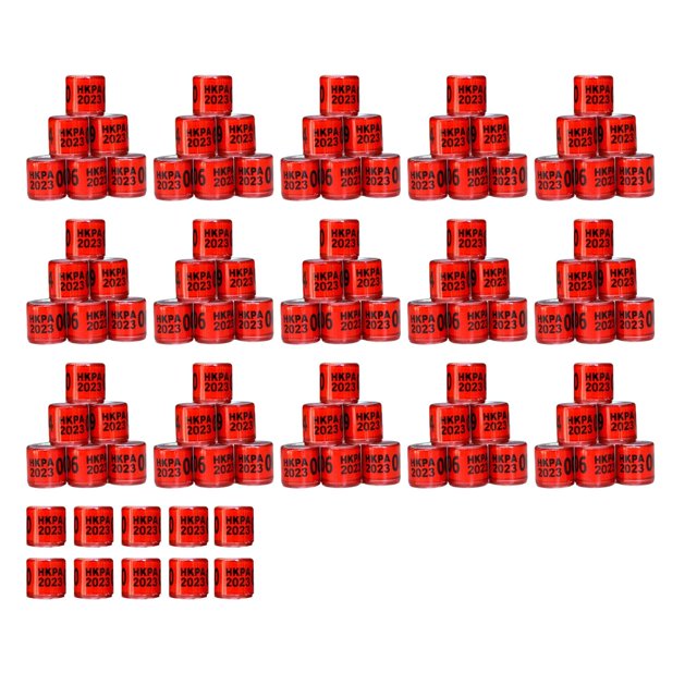 100x anillos de aluminio para patas de paloma, 8mm, bandas de identificación, anillo para patas de pájaros de 2023 años, duradero numerado para pollo, Rojo Sunnimix Bandas de pierna de paloma