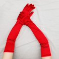 thumbnail image 5 of Nvzi Guantes de satén de estilo clásico para adultos, de longitud de ópera, de 21,7" (rojos), 5 of 5