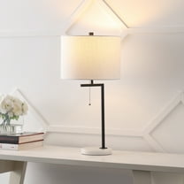 JONATHAN Y Alyssa 24.5" Metal/Marble LED Table Lamp, Black, JYL1043B