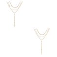 thumbnail image 4 of Jumpingount Collar de cadena delicado oro plata joyería estética borlas decoración colgante gargantillas collares en capas para mujer Oro 3 capas 2piezas, 4 of 6