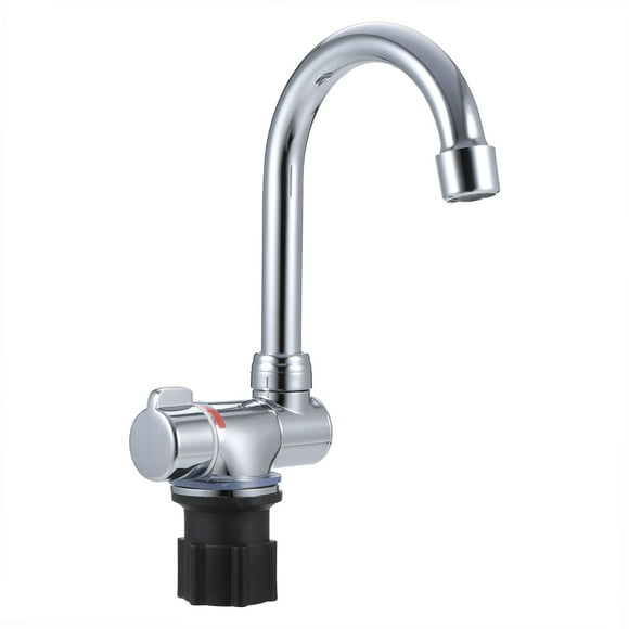 Yeacher Robinet de Cuisine Pliable Rotation 360° Robinet de Bar de Salle de Bain Mitigeur d'Eau Froide et Chaude Pivotant en Cuivre pour Véhicule Récréatif Caravane Bateau Marin Camping