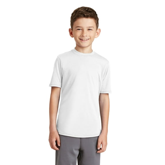 Port & Company Youth Performance Blend Tee-S (White)