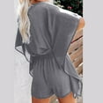 thumbnail image 4 of REALiKUN Womens Batwing Short Sleeve Rompers Summer Lightweight Flowy Baggy Shorts Jumpsuits Casual One Piece Beach Outfits, 4 of 7