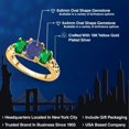 thumbnail image 2 of Gem Stone King 18K Yellow Gold Plated Silver Blue Lapis and Green Nano Emerald Filigree Style 3 Stone Ring for Women (2.20 Cttw, Oval 8X6MM and 6X4MM, Size 5), 2 of 6