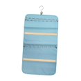 thumbnail image 1 of Organizador de joyas colgante de doble cara, rollo para pendientes y anillos, para pared o puerta. Azul claro, 1 of 9