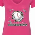 thumbnail image 4 of Inktastic Cooperstown Baseball Breakthrough Women's V-Neck T-Shirt, 4 of 5
