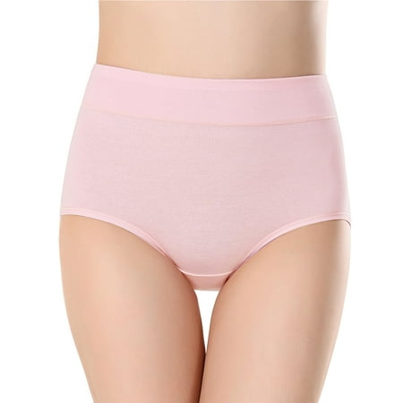 

JFY Women Underpants Breathable Solid Color High Waist Elastic No Constraint Anti-septic Belly Control Anti-shrink Women Briefs for Daily Wear