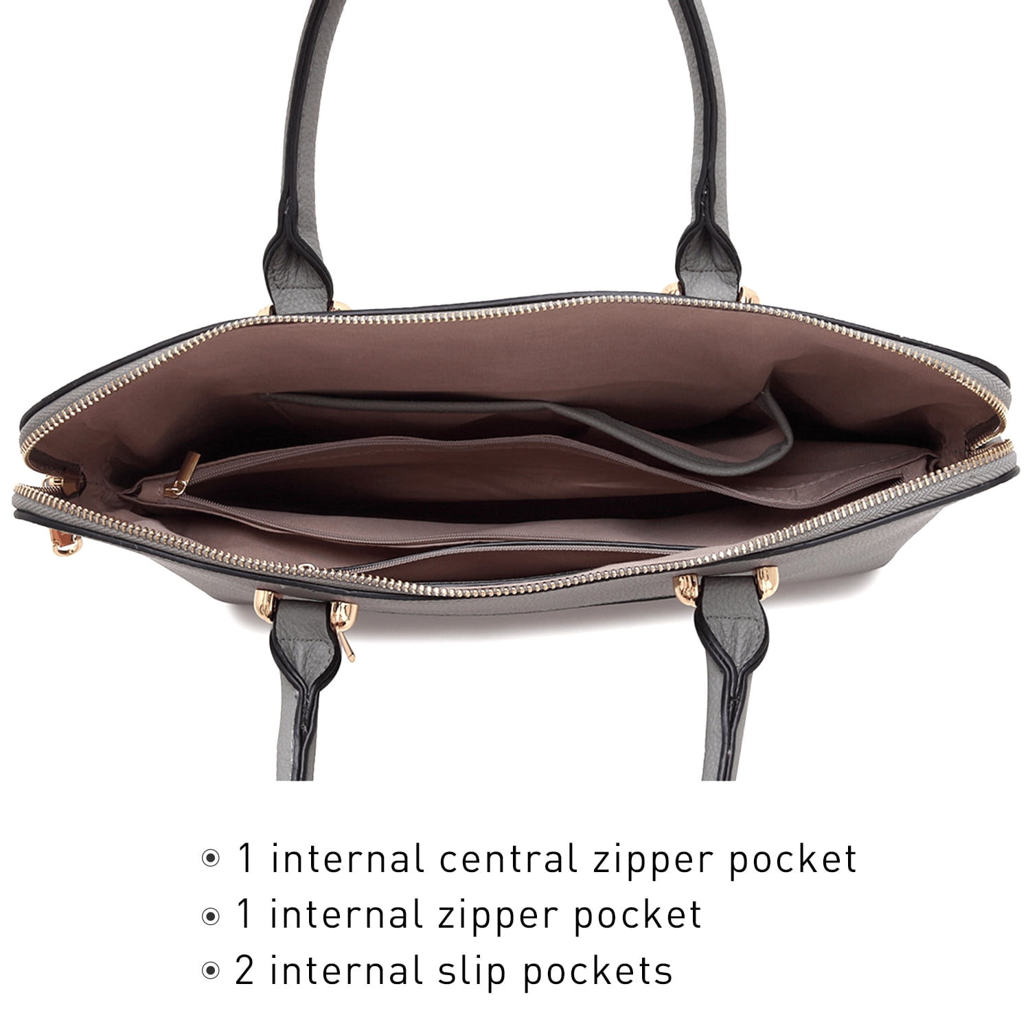 Dasein Women Handbags 2 Pcs Satchel Purse Top Handle Briefcase Work Bag for 14 in Laptop