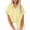 Yellow, variant on LYXSSBYX Summer Blouses for Women 2024 Short Sleeve Fashionable Women's Summer Turn-down Solid Short Sleeved Casual Tops