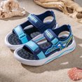 thumbnail image 2 of KPOPLK Toddler Sandals with Adjustable Straps Non-Slip Water Shoes for Boys & Girls Breathable Mesh Baby Walking Sandals for Pool Size 10.5,Blue, 2 of 8
