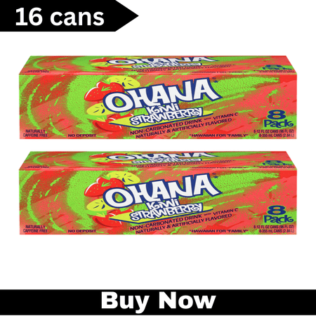 Ohana Kiwi Strawberry Soda 12 fl oz Cans 16 Count – Refreshing Fruit Flavored Beverage Ohana Kiwi Strawberry Soda 12 fl oz Cans 16 Count – Refreshing Fruit Flavored Beverage