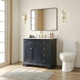 thumbnail image 2 of 36" Bathroom Vanity Ceramic Sink Top with Backsplash, Pre-assembled Bathroom Cabinet Navy Blue, 2 of 15
