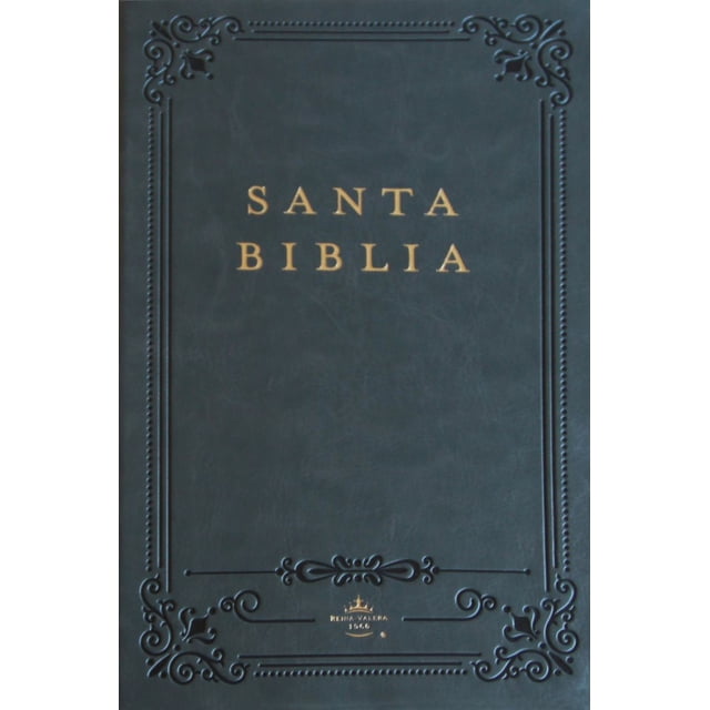 Biblia reina valera 1960 letra grande. símil piel gris, tamaño manual