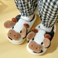 thumbnail image 5 of Christmas Fall Long Sleeve Cute Slippers for Unisex Black Kids Shoes House Bedroom Home Cartoon Cow Cotton Winter Indoor Outdoor Boys Girls, 5 of 9