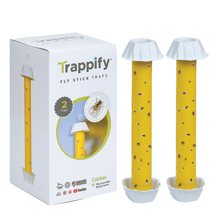 Fly Stick Sticky Fly Traps for Indoors and Outdoor 4pk. Non-Toxic Bait  Free. Trap All Flies. Sticky Fly Traps for Indoors Outdoor Fly Catchers for