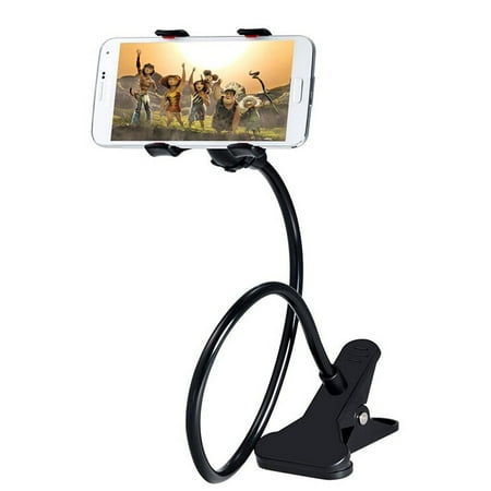 - Universal Gooseneck Long Arm Clip-on Table Mount for Smartphones - Black