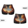 thumbnail image 6 of Yiaed Red And Gray Flame Fox Print Women's Athletic Shorts Running Shorts Sporty Short High Waisted Elastic Workout Shorts for Yoga Gym Running & Sports -X-Large, 6 of 8
