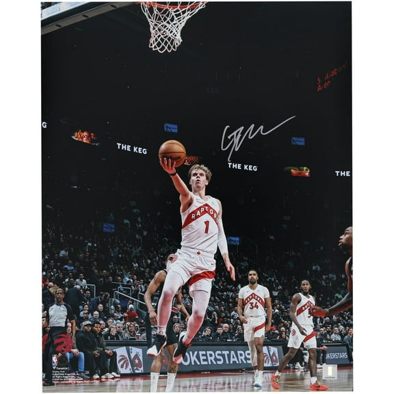 Gradey Dick Toronto Raptors Autographed 16" x 20" Layup vs. Spurs Photograph - Fanatics Authentic Certified