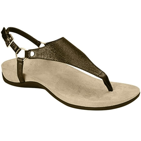 

SQUARE CARMEN Women Orthotic Arch Support Sandals Comfortable Summer Flats T Strap Flip Flops Coffee 38