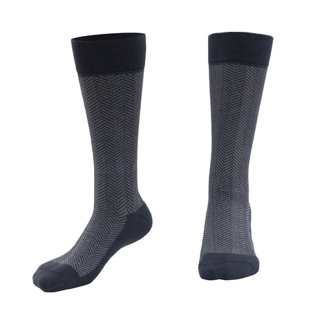 Graduated Compression Chevron Dress Socks for Men & Women | MDSOX 15-20 mmHg | (Light Gray  Large) - Best Choice  Ideal for Everyday Use  Travel  Maternity Pregnancy  Nursing  Circulation & Recovery