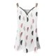thumbnail image 4 of Gibobby Top informal con estampado de hojas para mujer, camisa con cremallera, chaleco sin mangas calado suelto, blusa elegante(Blanco,M), 4 of 4