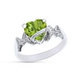 thumbnail image 3 of Heart Shape Simulated Peridot In 14K White Gold Over 925 Sterling Silver Ring Size 12, 3 of 5
