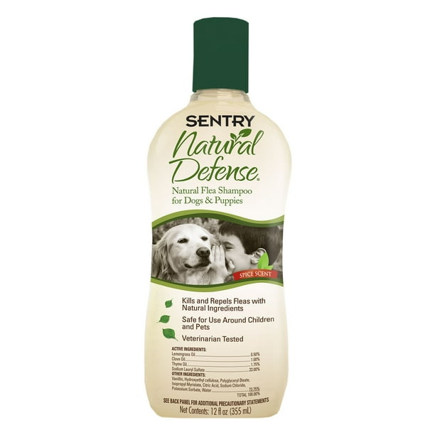 Sentry Natural Defense Flea Shampoo for Dogs & Puppies, 12 Fluid Ounce