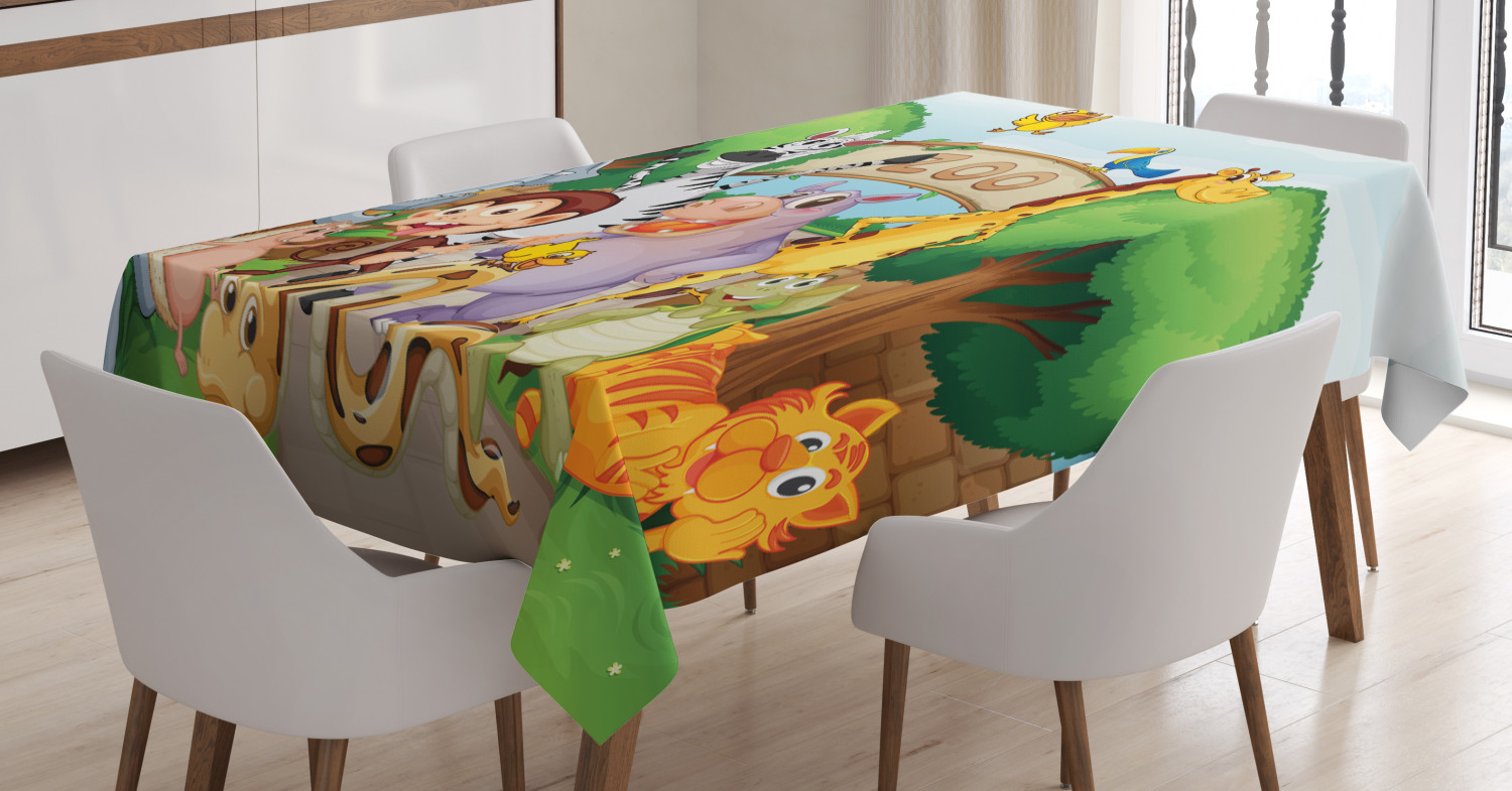 Zoo Tablecloth, Zoo and The Animals in Beautiful Nature