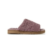 Dearfoams Cozy Comfort Women's Teddy Pile Open Toe Scuff Slippers