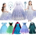 thumbnail image 2 of Disfraz de princesa con temática de Frozen para niña, disfraz de Elsa, Anna, Halloween, carnaval, fiesta, disfraces, ropa para niños de 2 a 10 años, 2 of 5