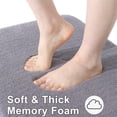 thumbnail image 2 of Smiry Memory Foam Bathroom Rugs 24x16, Non-Slip Bath Rugs and Mats, Soft Absorbent Bathroom Mat for Bathroom Floor Machine Washable, Medium Grey, 2 of 6