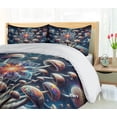 thumbnail image 4 of Ambesonne Mushroom Duvet Cover Set, Astral World Psychedelic, King, Dark Blue Multicolor, 4 of 5