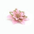 thumbnail image 2 of HUUXIW 5 Pieces Glitter Poinsettia Artificial Christmas Flowers Decorations Xmas Tree Ornaments Red Glitter Gold, 2 of 11
